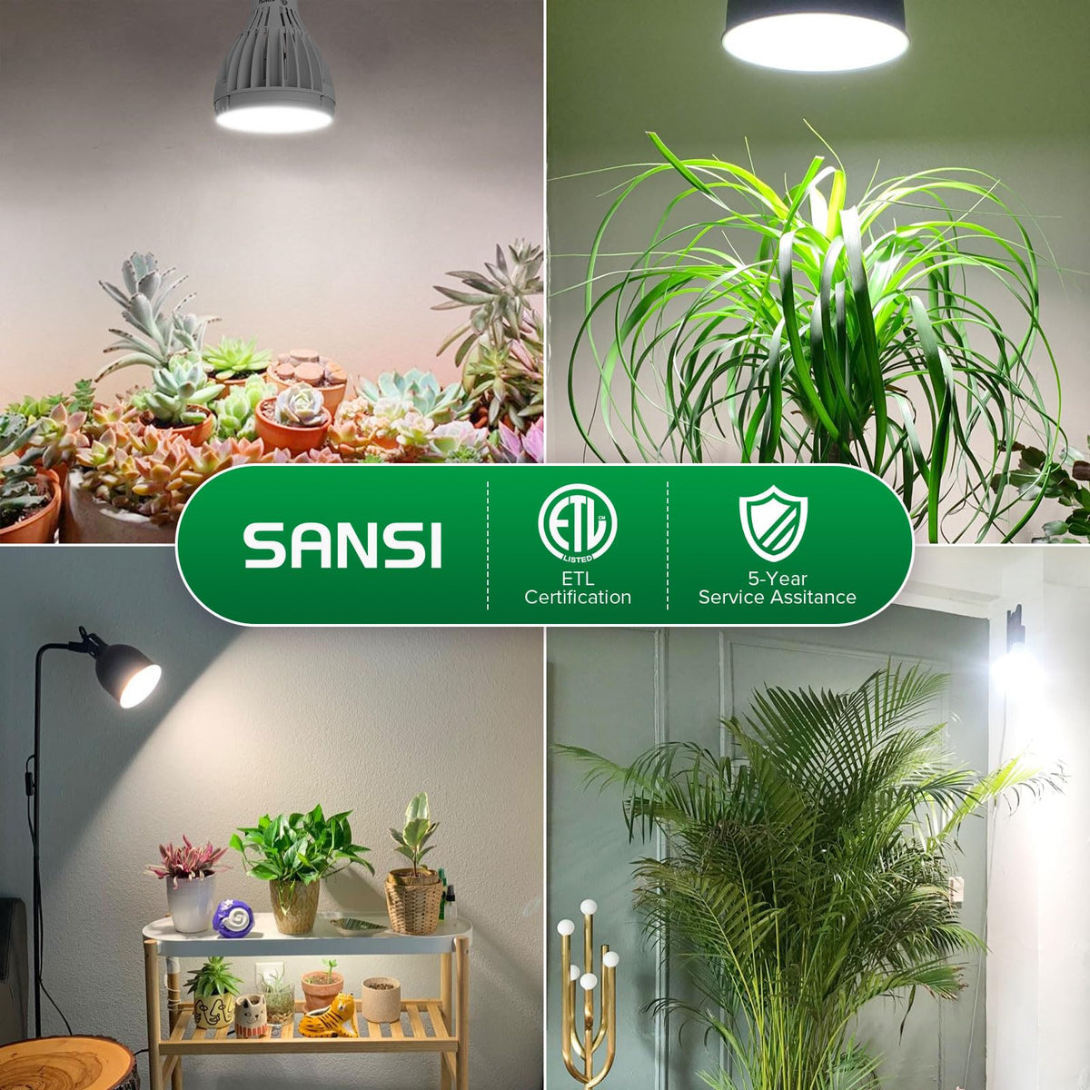 SANSI 32W grow light bulb reinforced insulation for plant safety