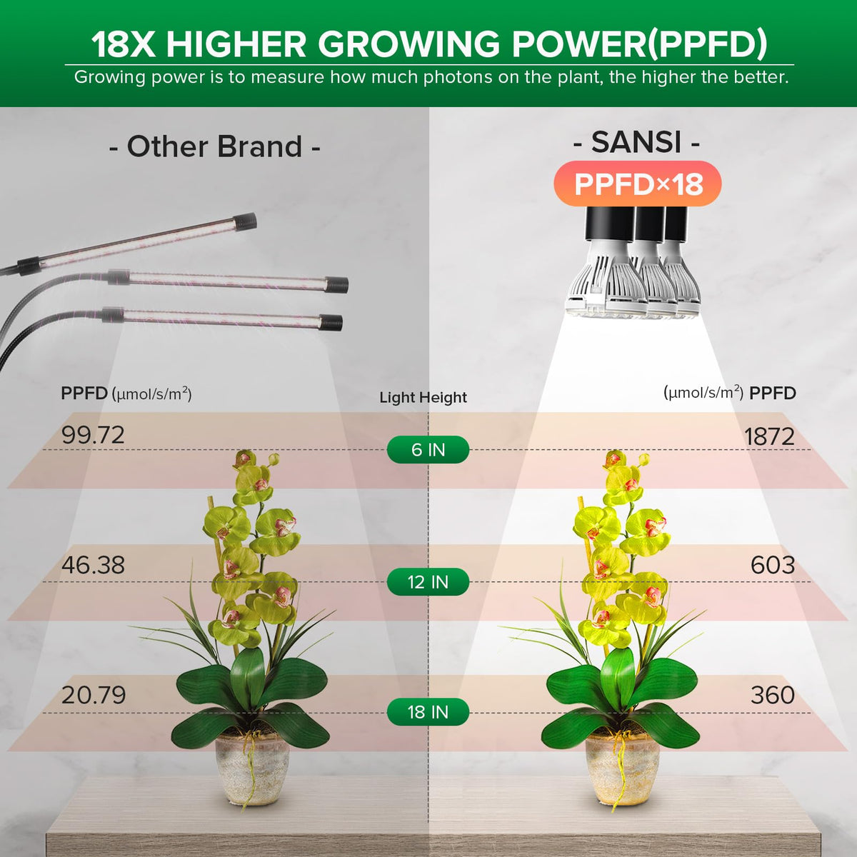 SANSI full-spectrum light provides 450W-equivalent indoor growth