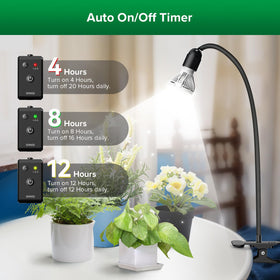 SANSI gooseneck adjustable arm enables precise light direction for herbs.
