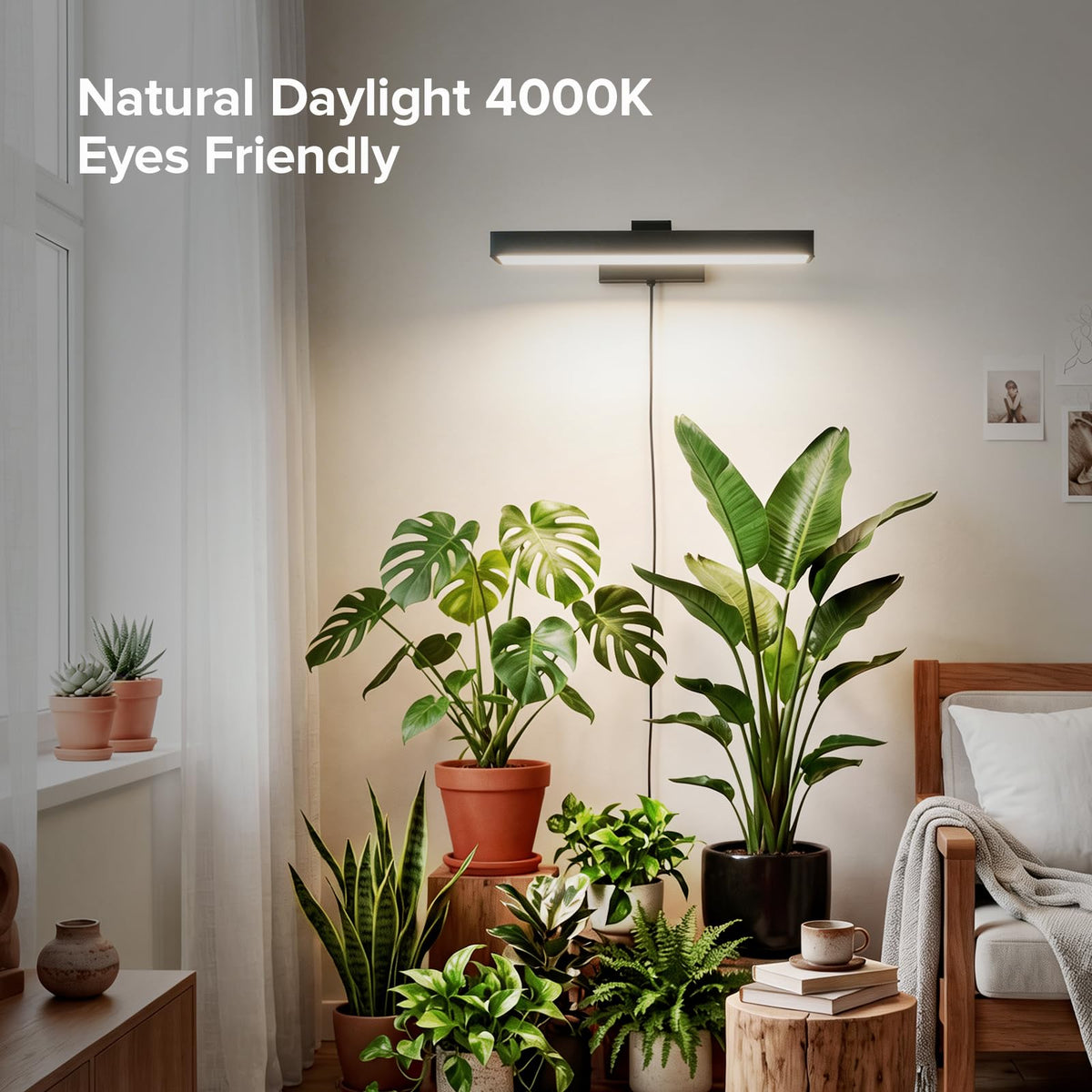 SANSI full-spectrum 4000K illumination for diverse indoor plants