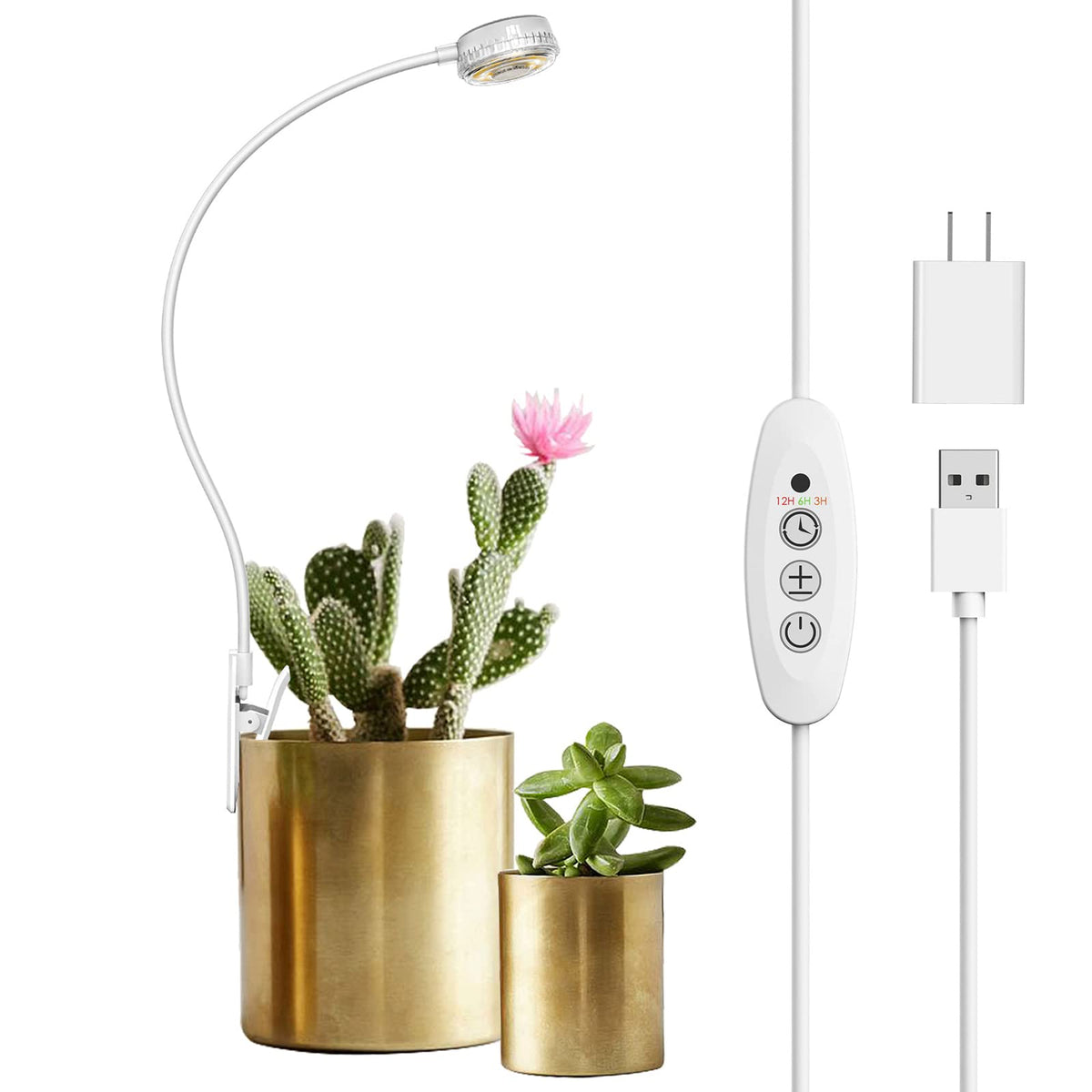 SANSI grow light full-spectrum clip-on for indoor plants promotes healthy growth.