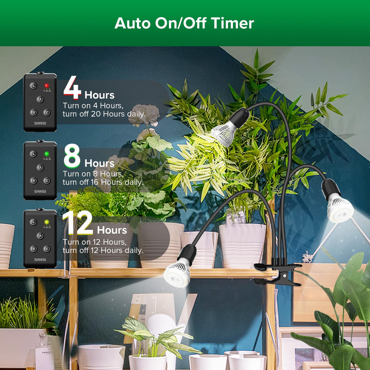 SANSI goosenecks offer flexible positioning for thriving indoor greens