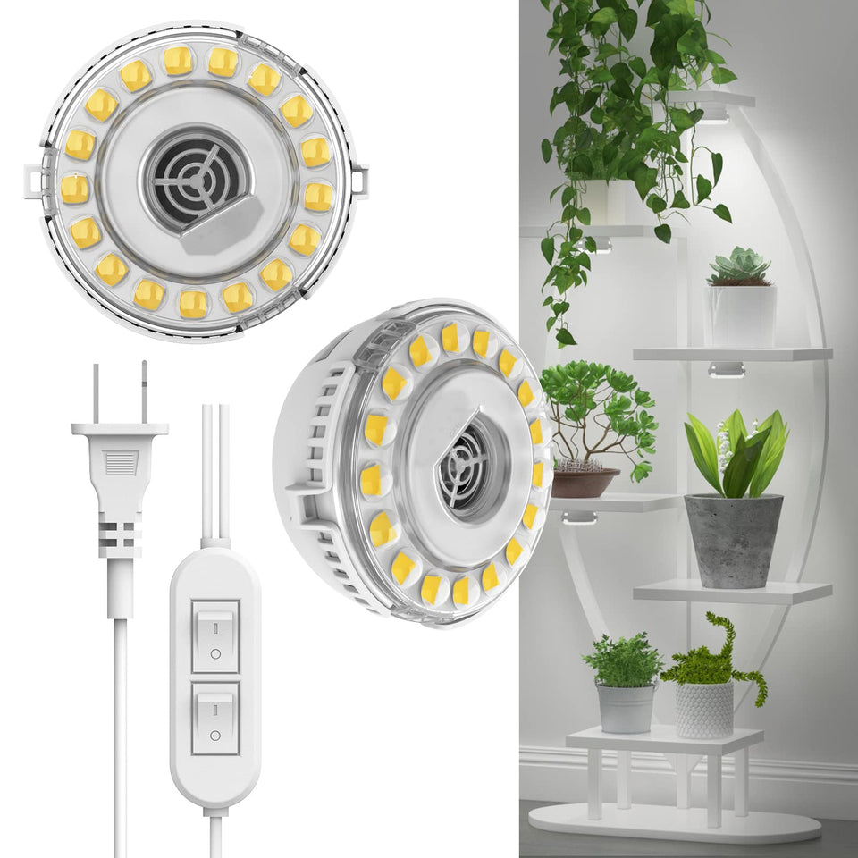 SANSI LED puck grow light with ceramic tech for efficient heat dissipation.