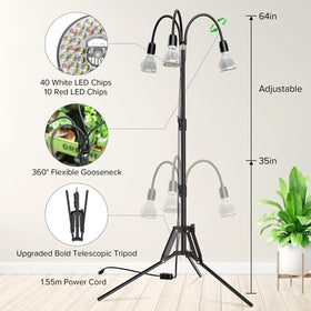 SANSI PPFD 220 umol/s/m² at 1 ft with three 30W bulbs for strong plant coverage