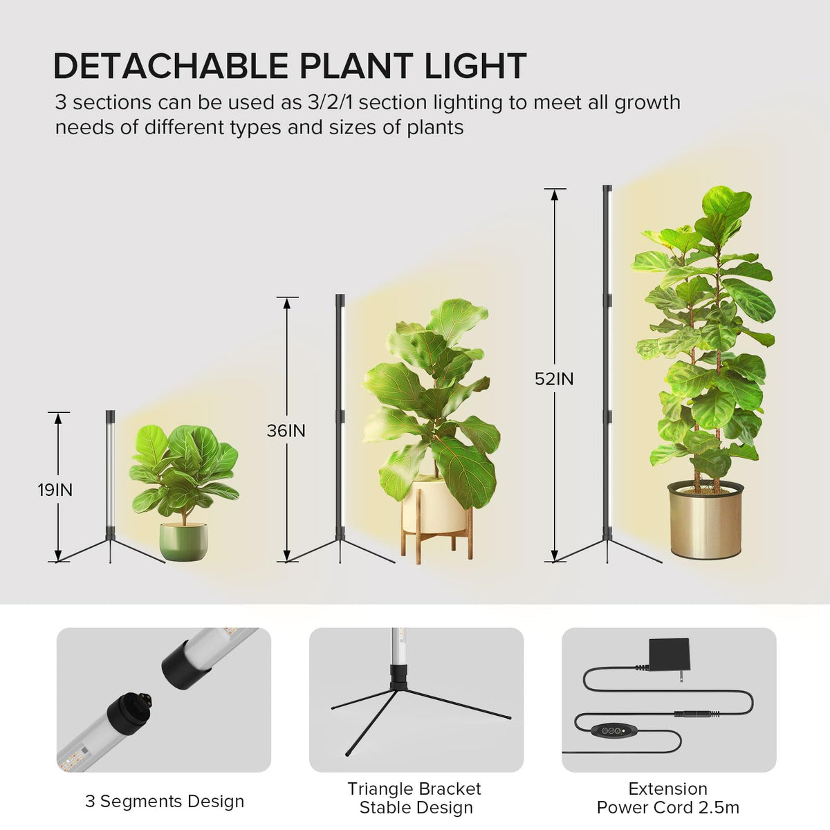 SANSI T10 adjustable-height stand for flexible plant placement