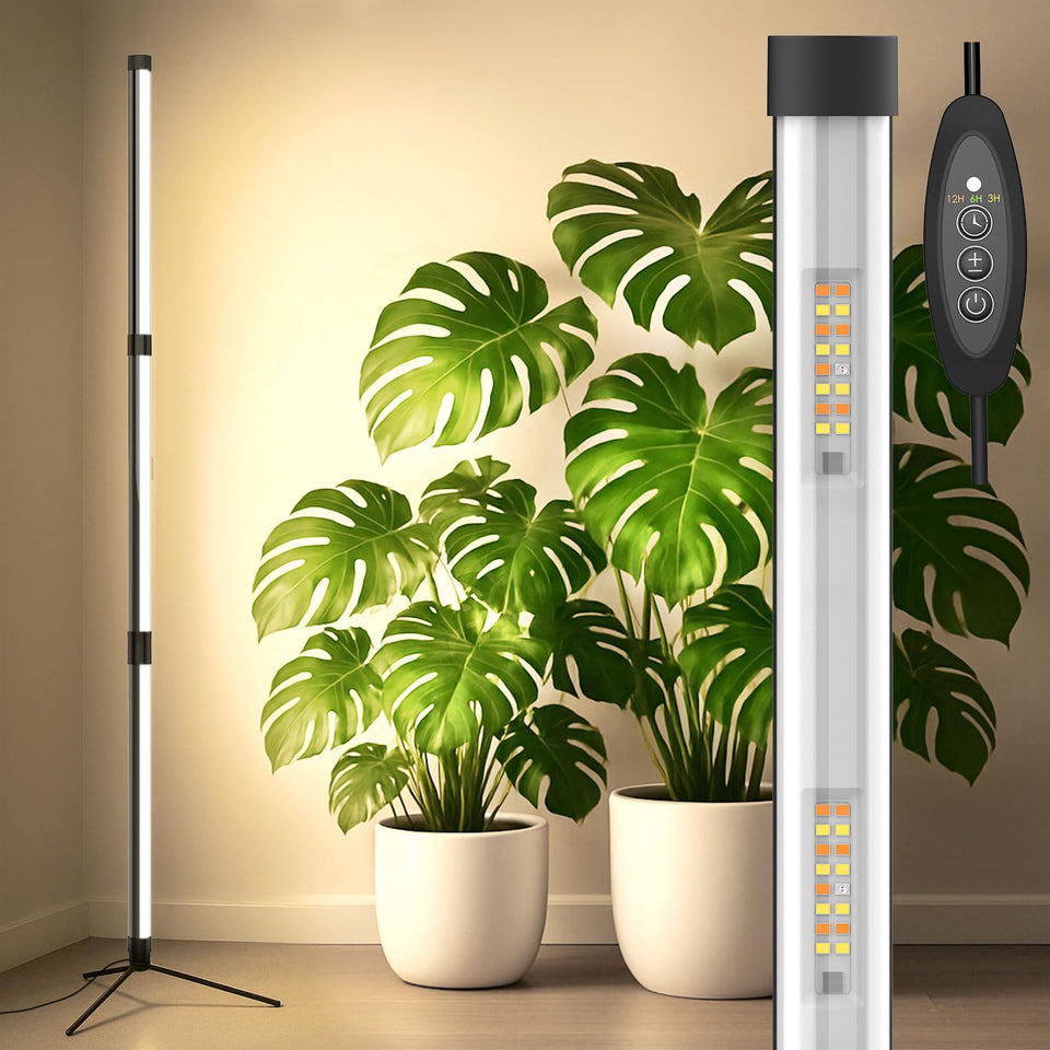 SANSI T10 standing grow light with full-spectrum coverage for indoor plants