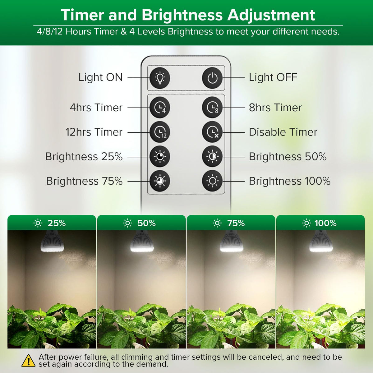 SANSI timer options 4 8 12 hours for automated lighting