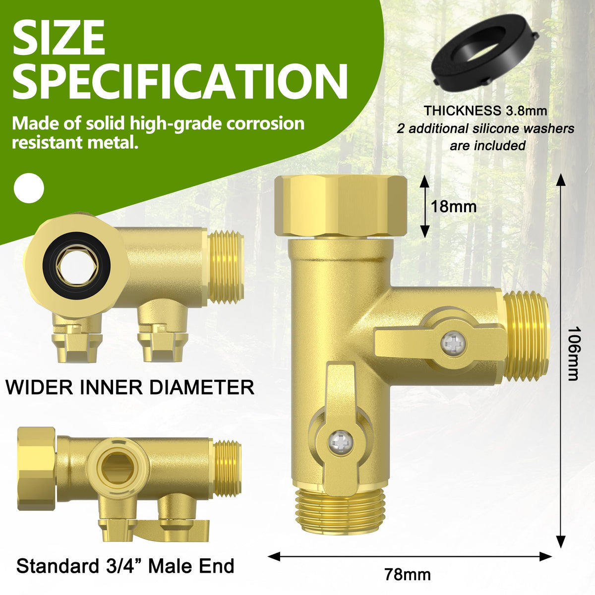 SANTONG silicone washers create a tighter, leak-free seal.