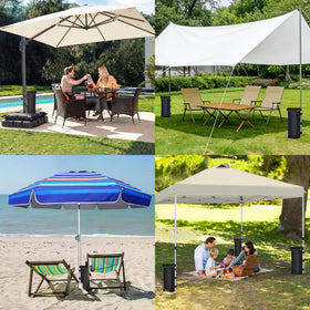 SANUMY canopy weights stabilizing a market tent on surface