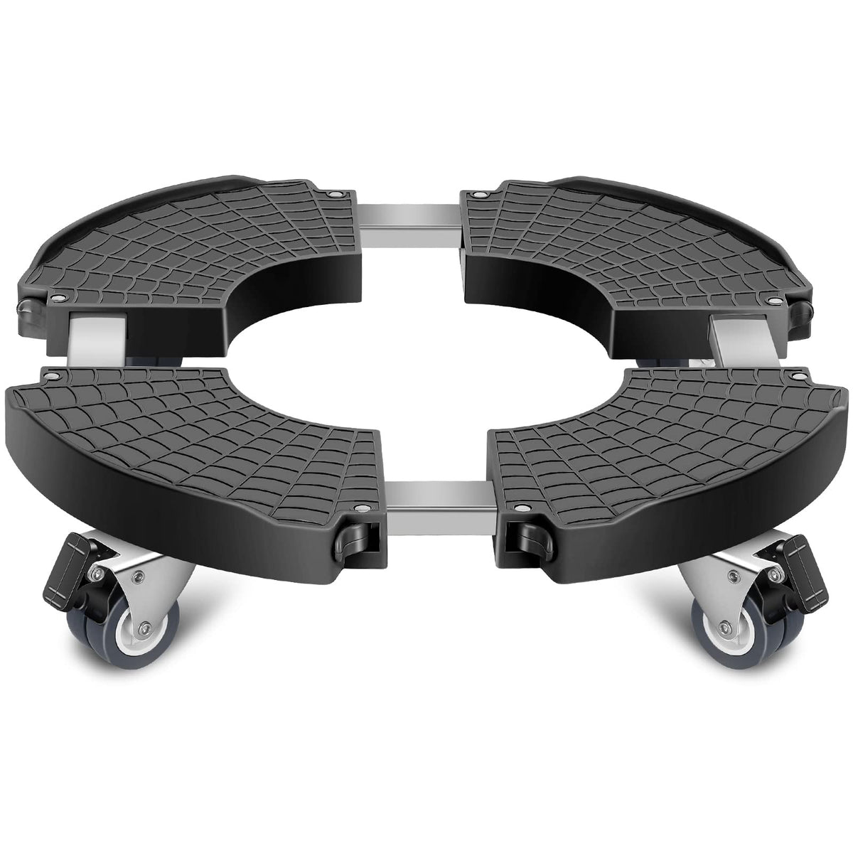 Sanyi plant caddy with wheels showing adjustable 15-21 inch size for moving large planters