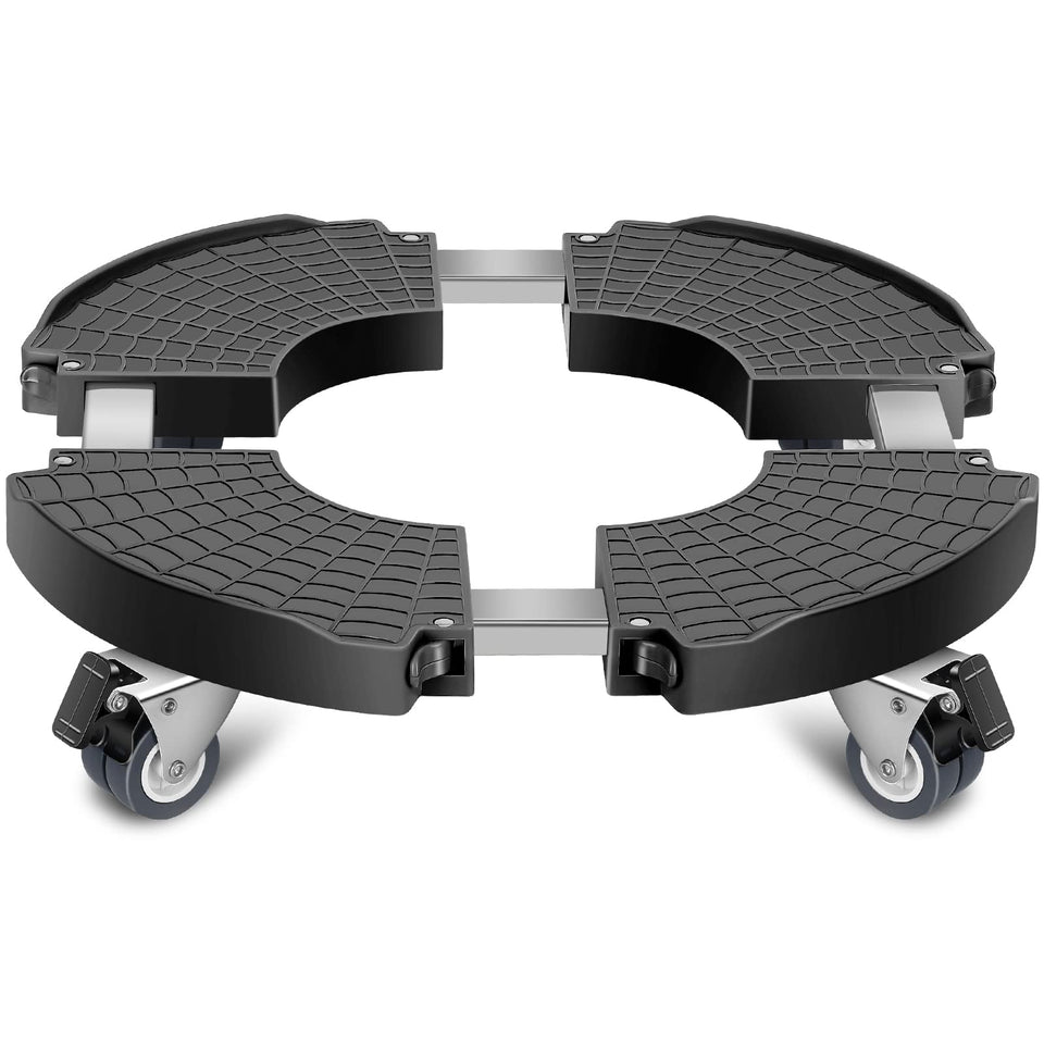 Sanyi plant caddy with wheels showing adjustable 15-21 inch size for moving large planters