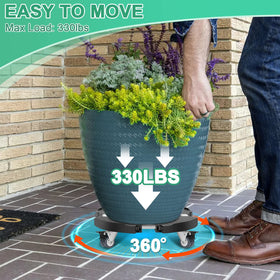 Sanyi heavy-duty plant caddy supports up to 330 pounds for large pots outdoors