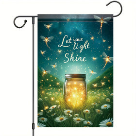 Saoplasa firefly mason jar flag glows at dusk for a magical garden welcome