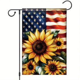 Saoplasa patriotic sunflower flag on the front porch for curb appeal
