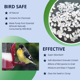 Sapphire Labs Feeder Fresh keeps seeds dry, inviting birds to your feeder.