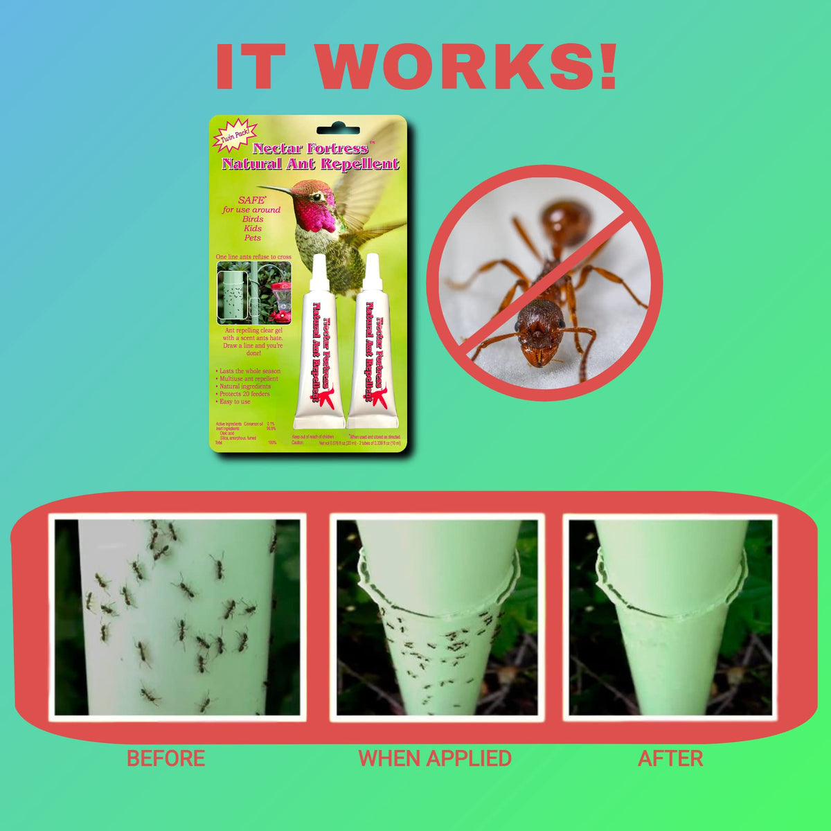 Sapphire Labs Nectar Fortress safeguards beehives and hanging plants from ants.