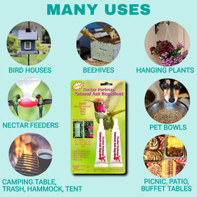 Sapphire Labs Nectar Fortress protects outdoor bowls and bird houses from ants.