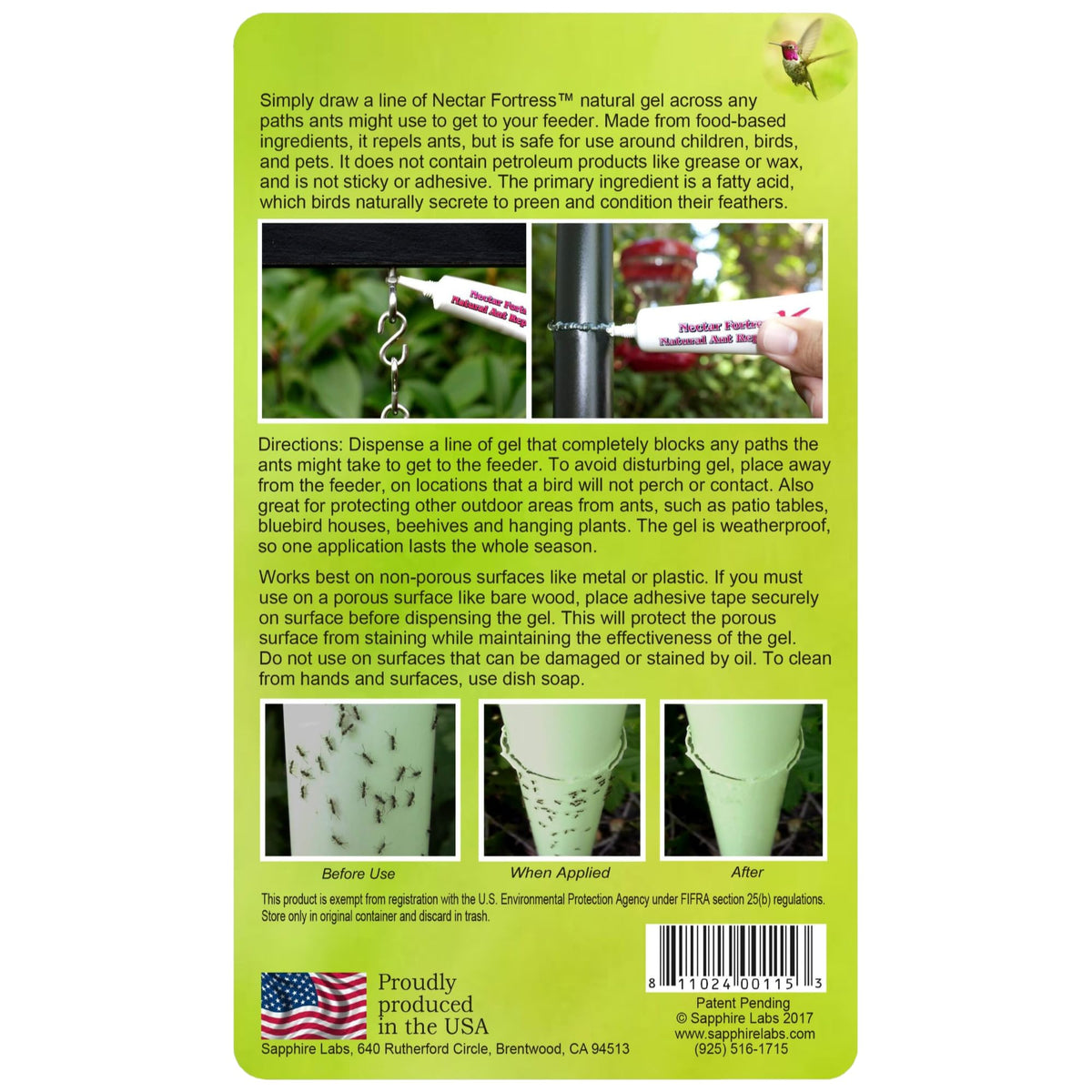 Sapphire Labs Nectar Fortress easy-apply gel is quick to create a barrier.