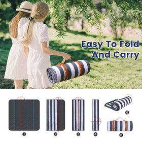 Sapsisel foldable blanket with belt for compact packing.