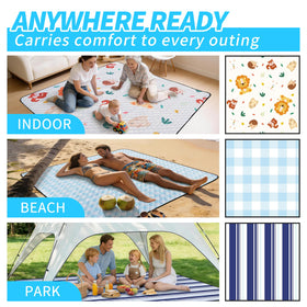 Sapsisel versatile blanket doubles as a play mat indoors or outdoors.