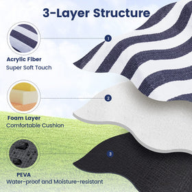 Sapsisel sandproof backing helps shed beach sand.