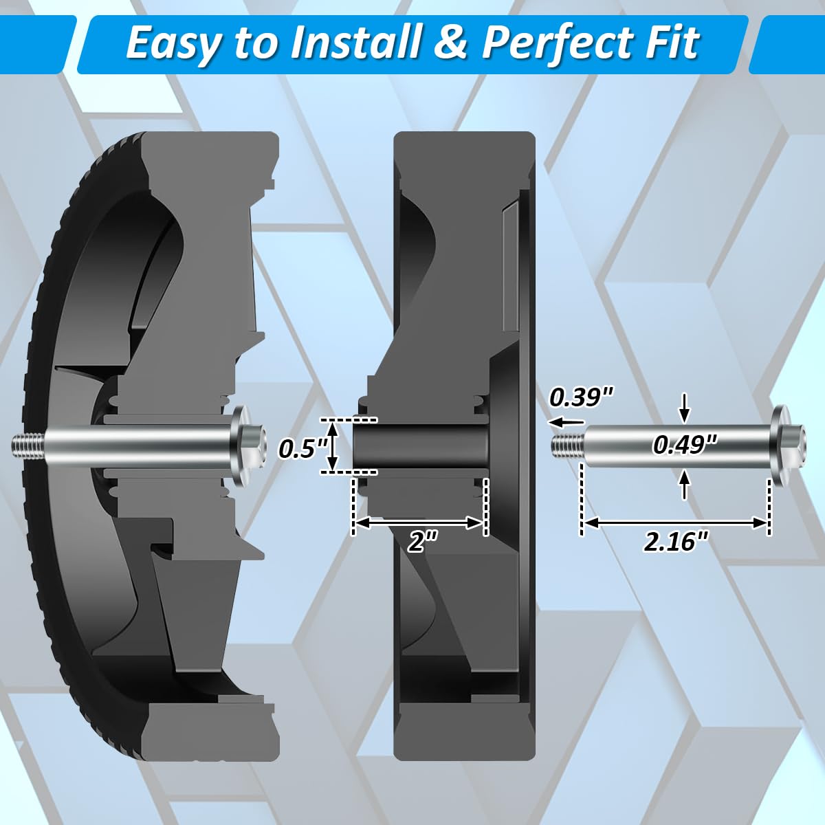 SAQXK Honda-compatible bolts for HRR/HRS/HRT series, versatile rear wheel fix.