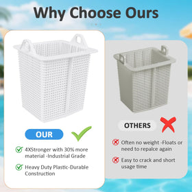 Easy-install basket saves time during routine pool maintenance.
