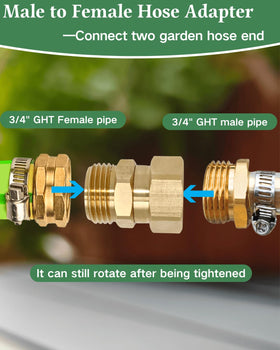SARANICE brass 3/4 GHT male adapter fits most fixtures with ease
