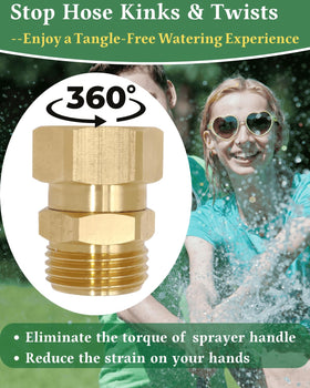 SARANICE brass swivel with O-ring seal prevents leaks during use