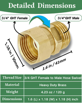 SARANICE garden hose swivel assembly enables smooth turning during watering