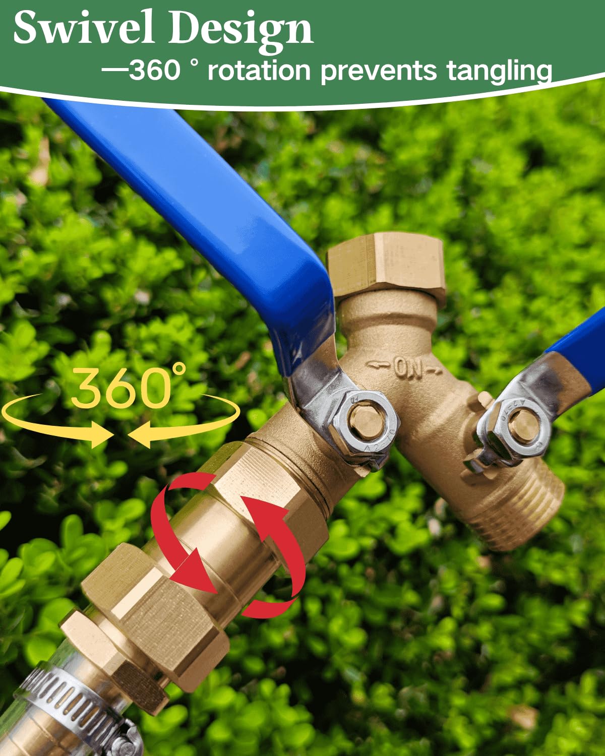 Saranice brass hose connector showing corrosion-resistant body for outdoor use