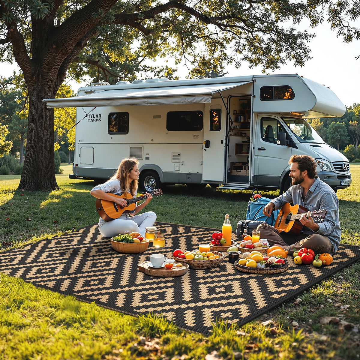 Sarben outdoor rug 4x6 lightweight and foldable for camping and travel