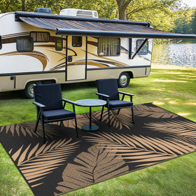 Sarben rug features corner loops and stakes to stay in place