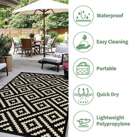 Sarben outdoor rug folds compact for travel and camping