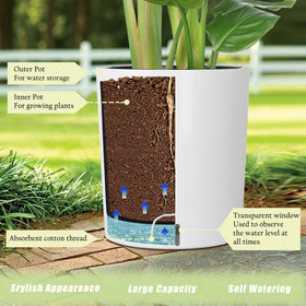 Sarosora dual layer design outer pot for reliable water storage