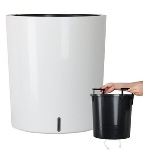 Sarosora large round self-watering planter with dual pots for steady indoor moisture