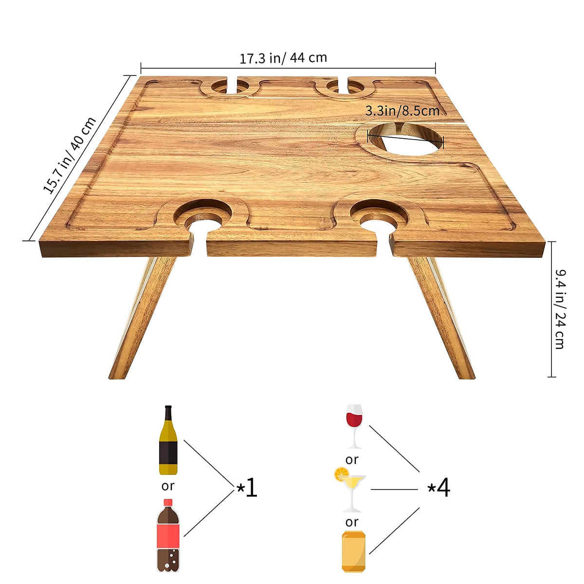 SASIDO sturdy acacia finish, resistant to wear and tear.