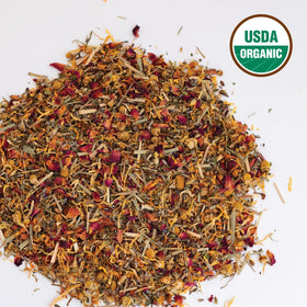 Sassafras & Pumpernickel organic lavender bouquet nesting herbs for calming coop atmosphere.