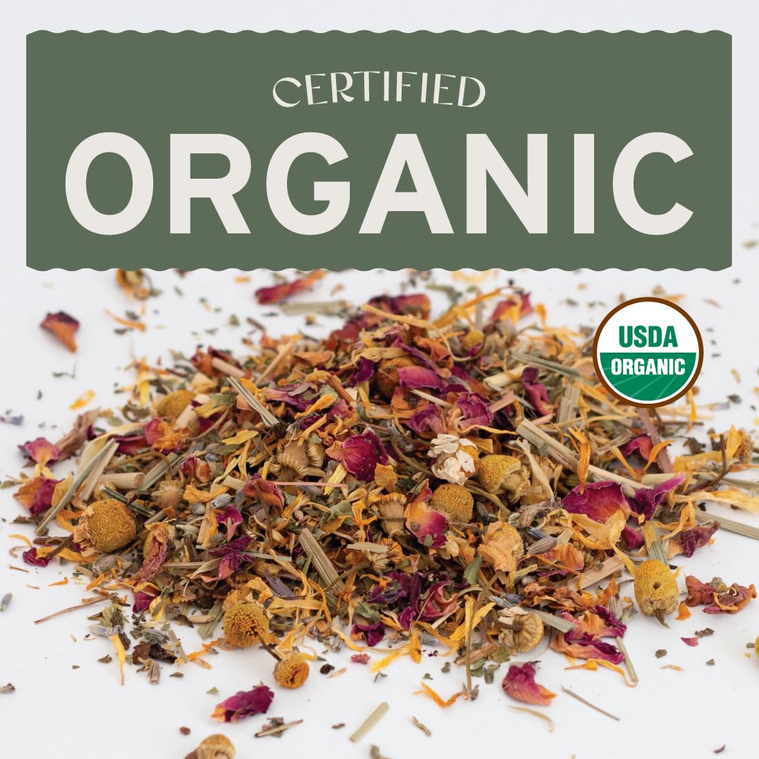 Sassafras & Pumpernickel organic lemon balm nesting herbs promoting fresh coop scent.