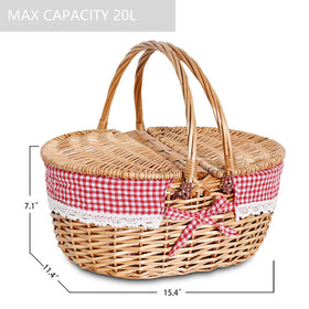 SatisInside dual-entry willow lids providing flat surface for food and drinks.