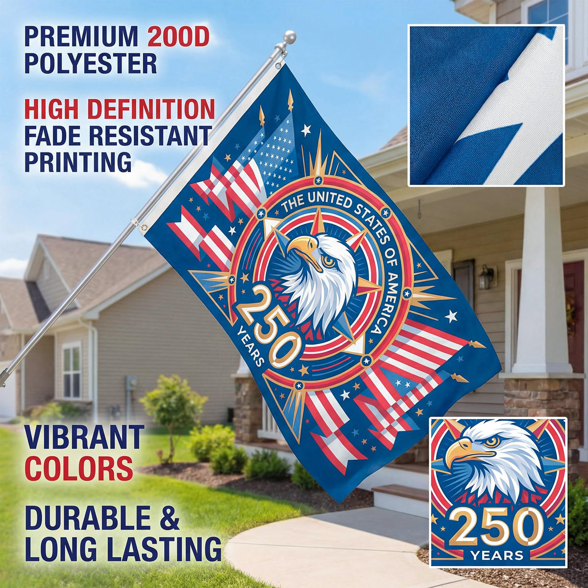 Satumho flag with brass grommets for quick mounting on flagpoles and walls.