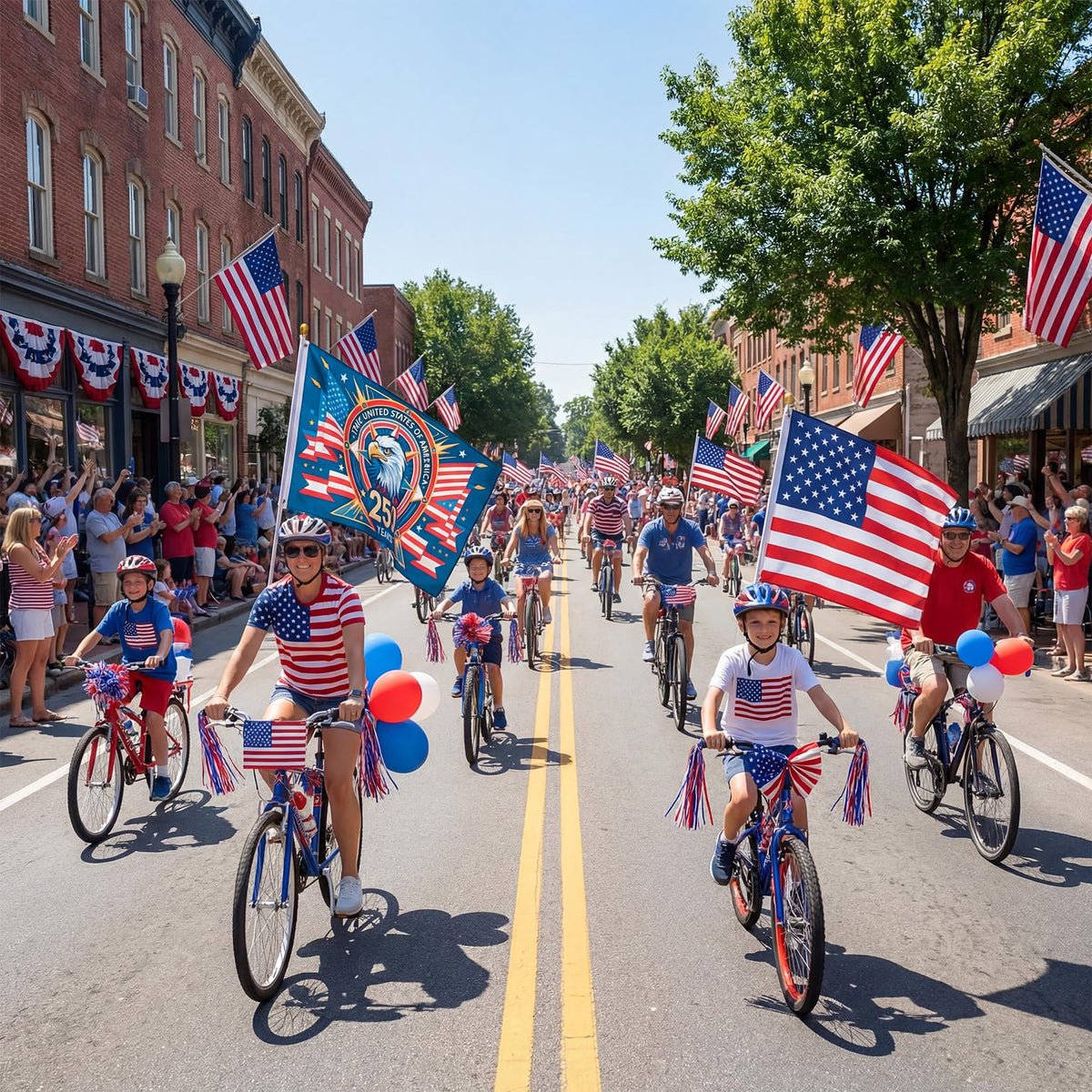 Satumho patriotic banner suitable for indoors, outdoors, and celebrations.