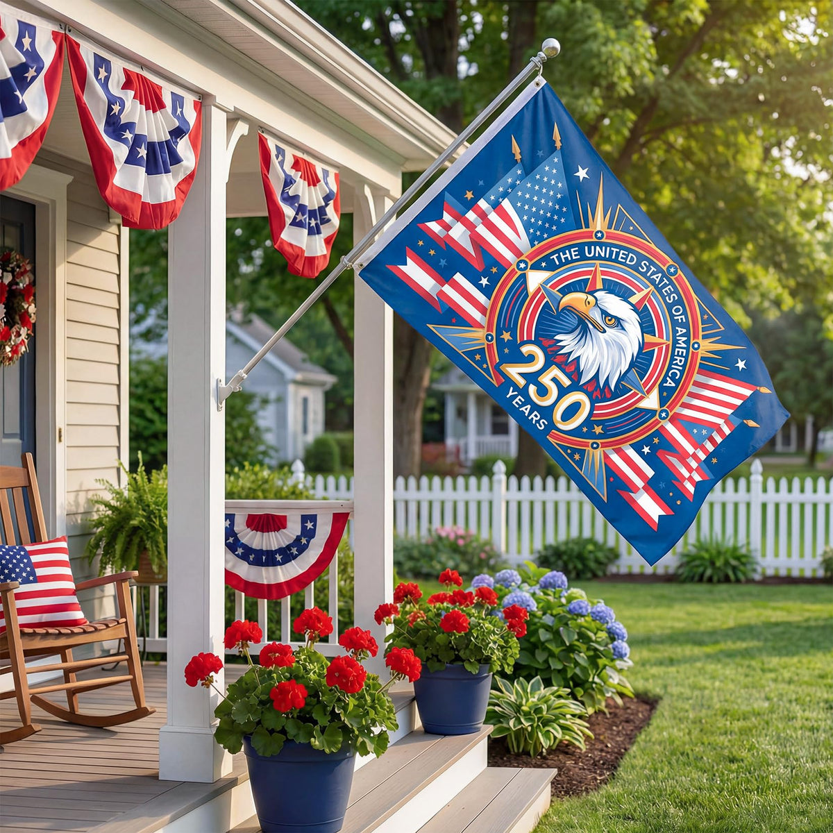 Satumho patriotic flag with fade-resistant dyes ensuring long-lasting color outdoors.