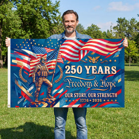 Satumho patriotic banner ideal for parties and home decor.
