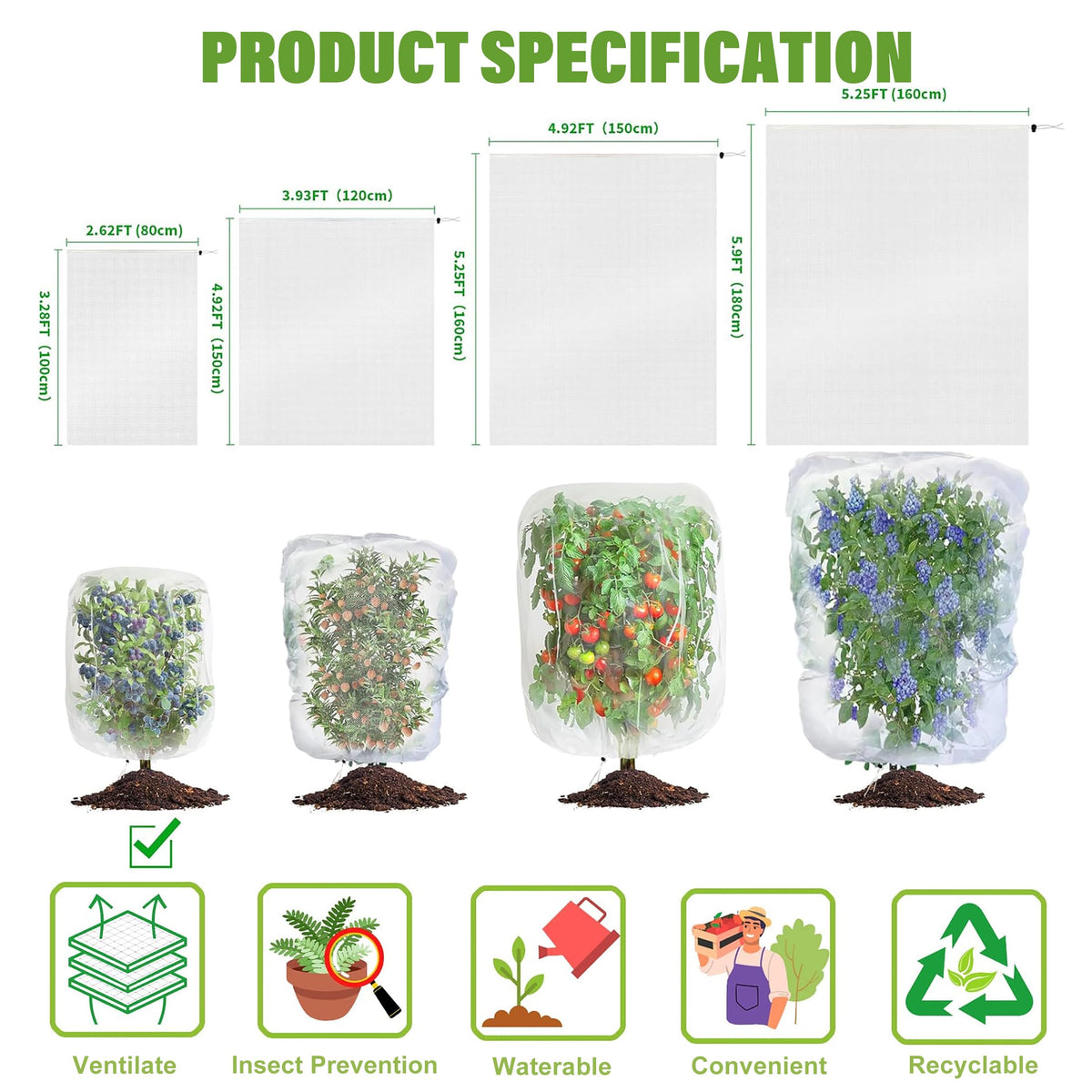 SATXTREM berry netting blocks birds and squirrels from blueberry patches