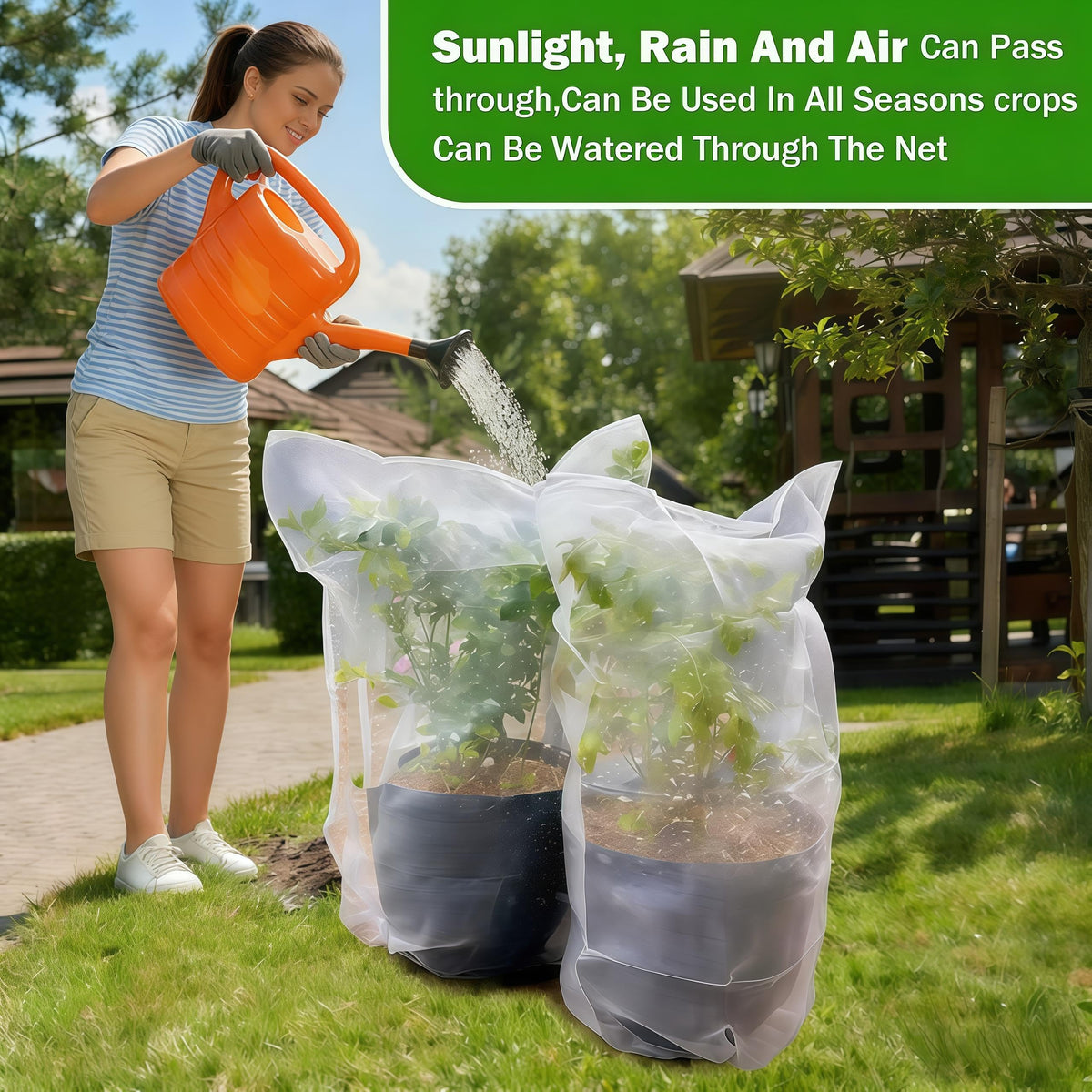 SATXTREM garden netting four-pack provides durable protection for plants all season