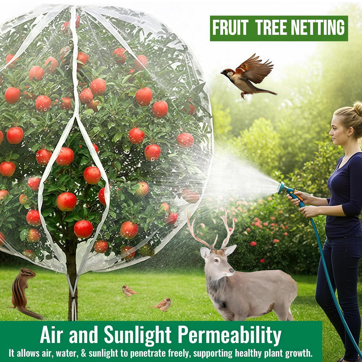 SATXTREM two-pack garden netting unrolled for easy assembly and versatile yard protection