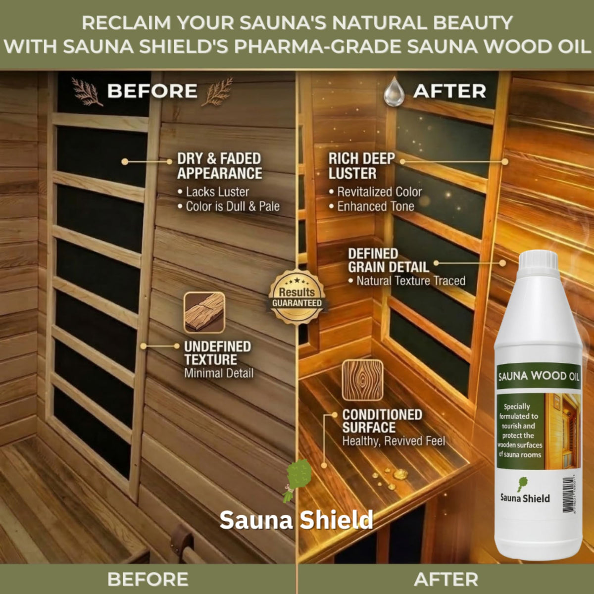 Sauna Shield cleaner dilution instructions for safe mixing and use.
