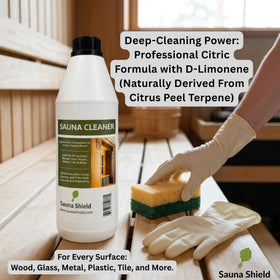 Sauna Shield applicator sponge aids easy, even oil or cleaner application.