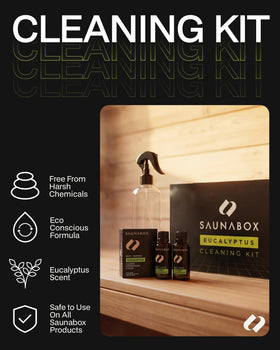 SAUNABOX eucalyptus aroma cleaner spray for a fresh sauna aftercare.
